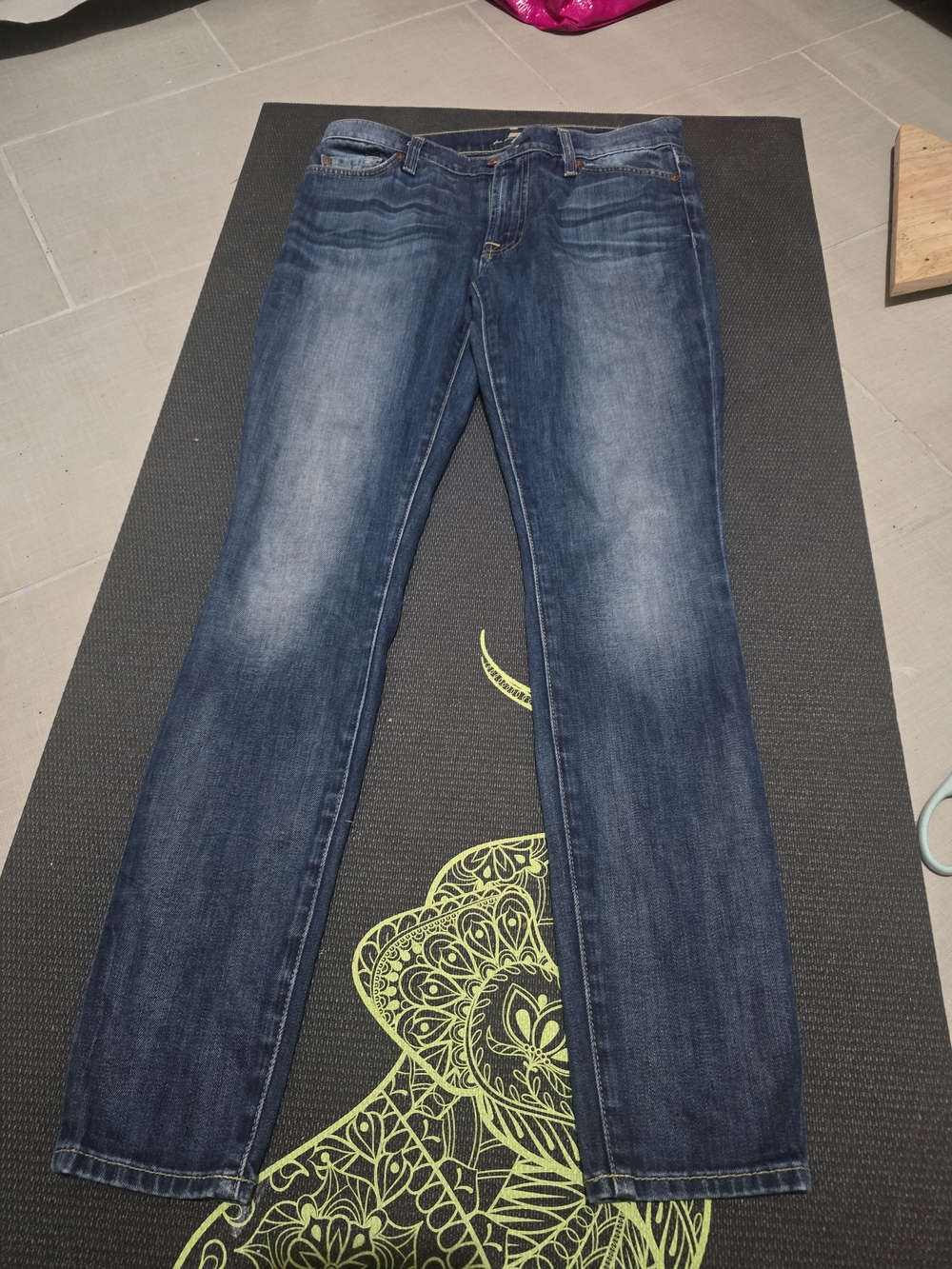 7 For All Mankind Women's Dark Blue Skinny Jeans